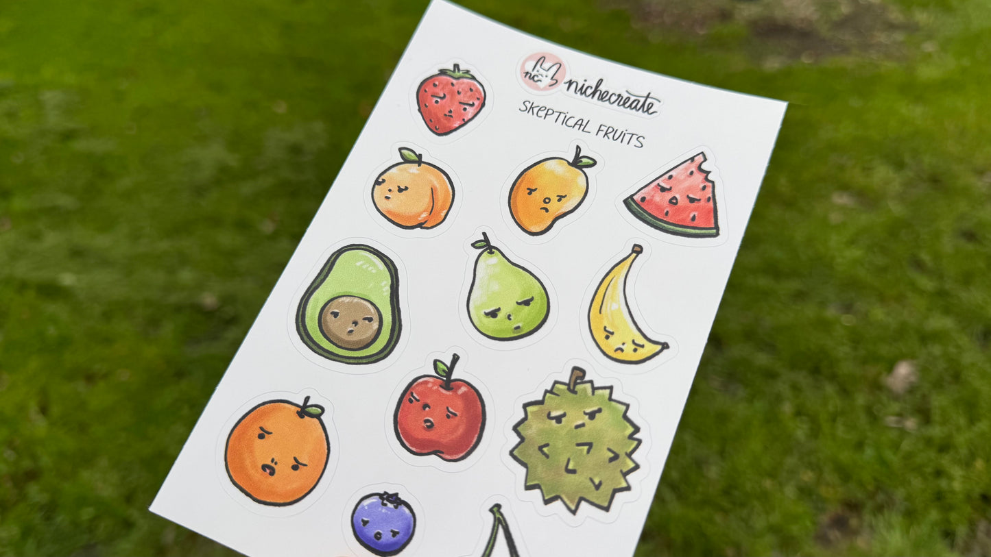 Skeptical Fruits Vinyl Sticker Sheet