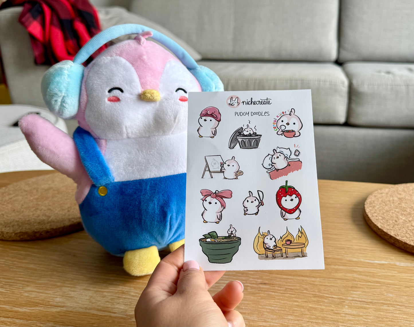 Pudgy Doodles Penguin Vinyl Sticker Sheet