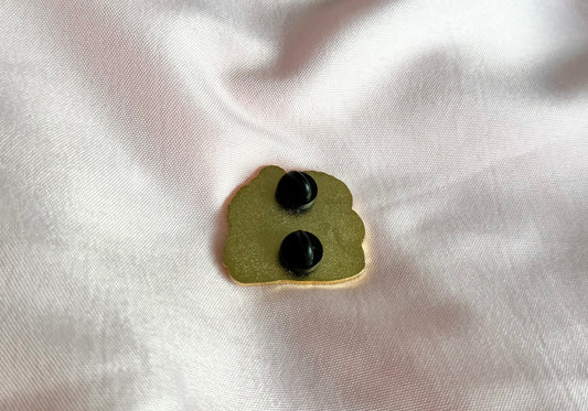 Sleeping Cat Zeppole Donut Gold Enamel Pin