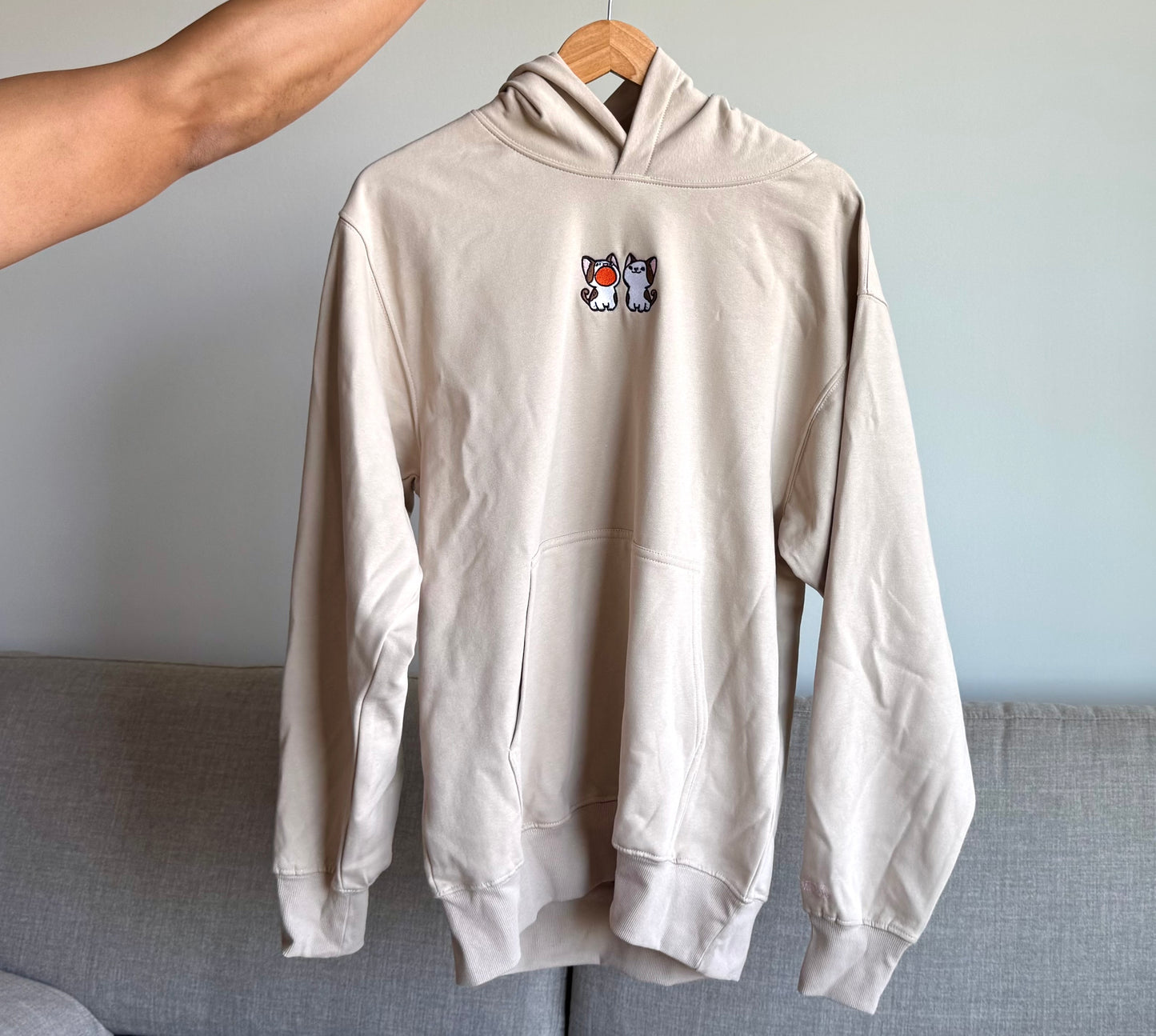 Pop Cat Embroidered Hoodie