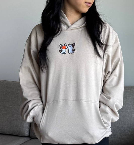 Pop Cat Embroidered Hoodie