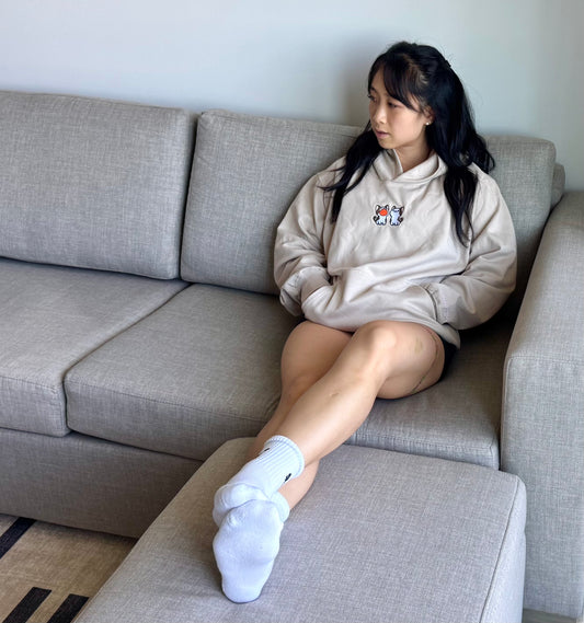 Pop Cat Embroidered Hoodie