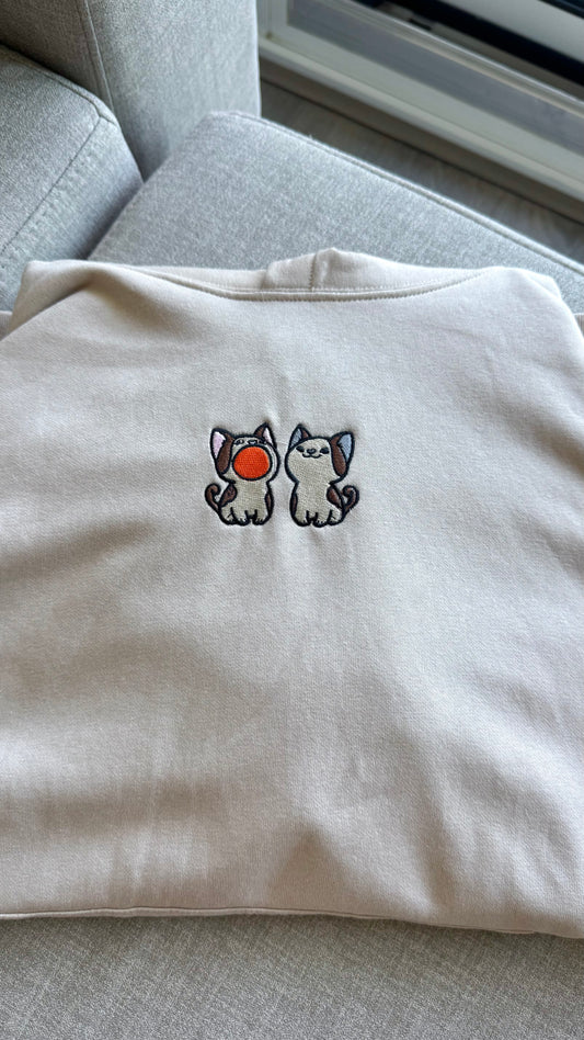 (B-Grade) Pop Cat Embroidered Hoodie (Discounted due to thread colour difference - Original $85)