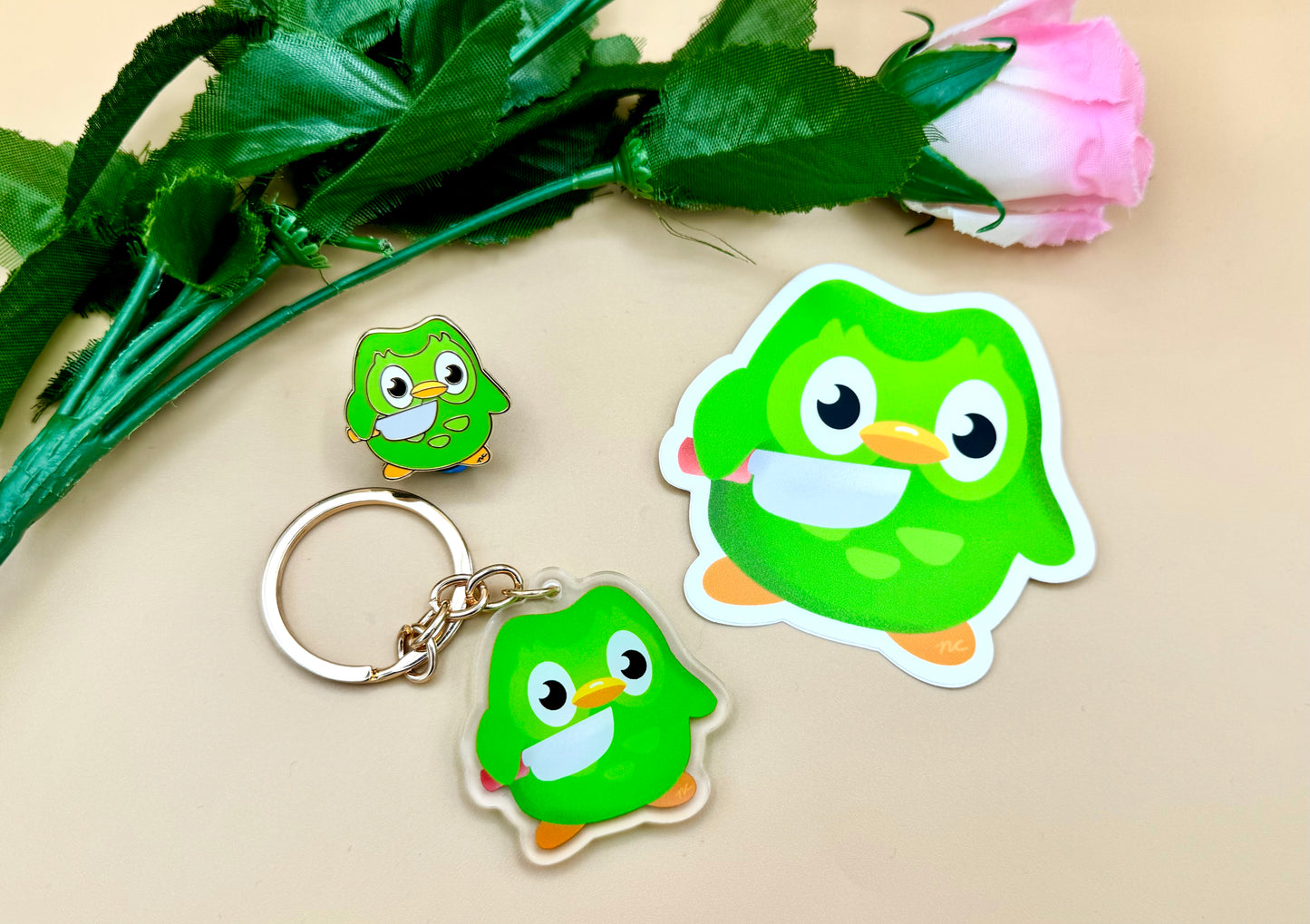 Stabby Owl Sticker/Keychain/Enamel Pin/Magnet