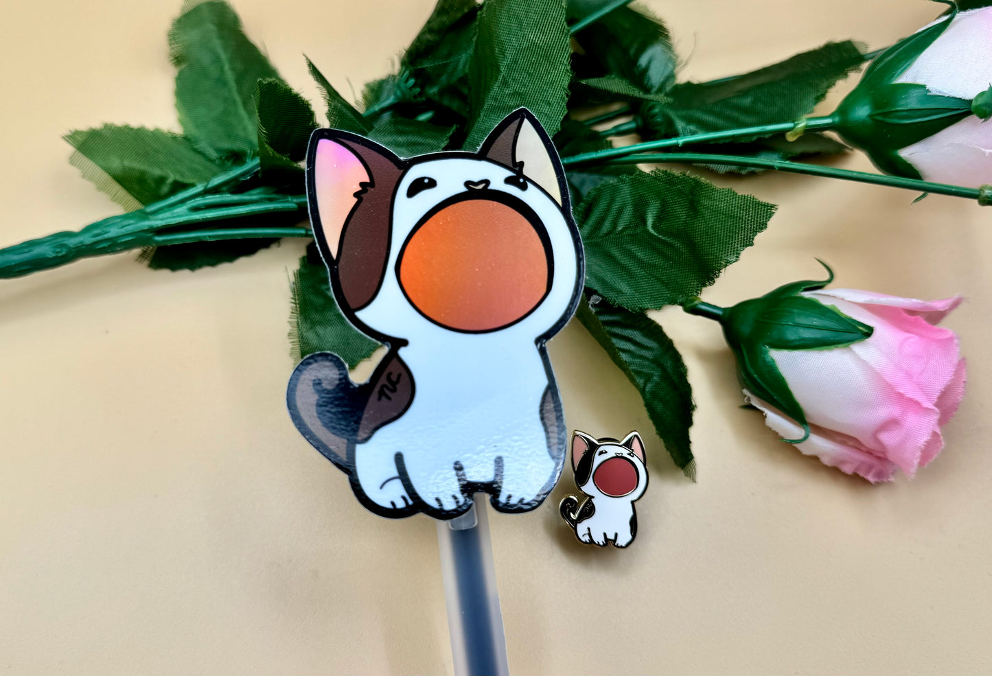 Pop Cat Stickers, Keychains, & Enamel Pins