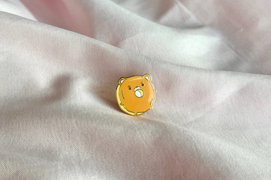 Donut Bear Gold Enamel Pin