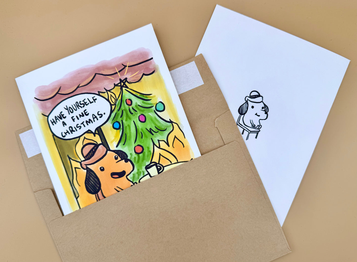 “This Is Fine” Christmas Card (Inspired Art)