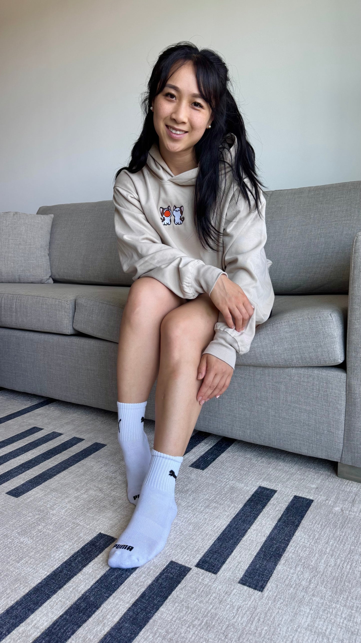 Pop Cat Embroidered Hoodie