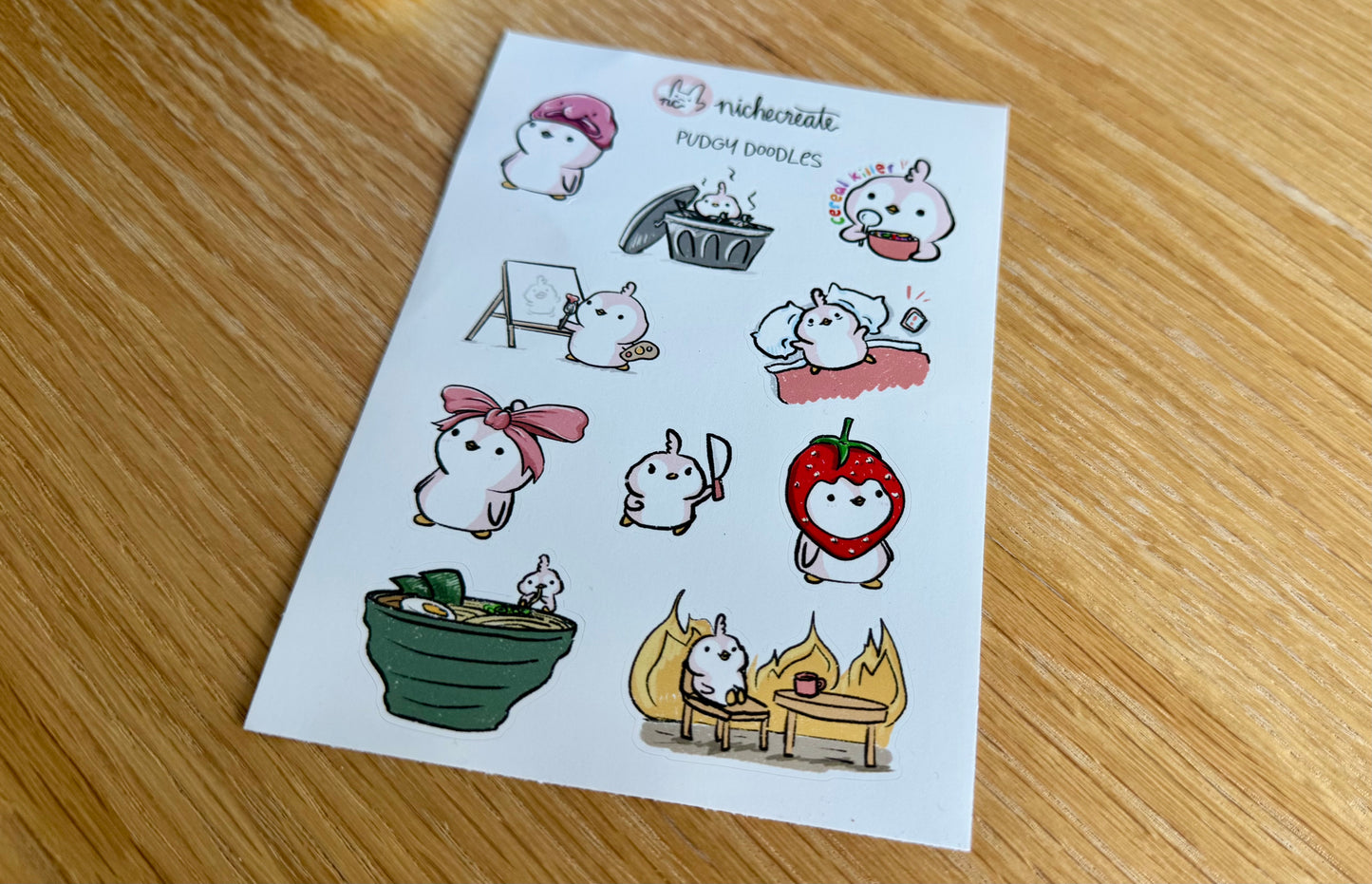 Pudgy Doodles Penguin Vinyl Sticker Sheet