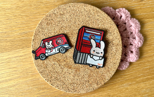 Bunny Postal Iron-On Embroidered Patches