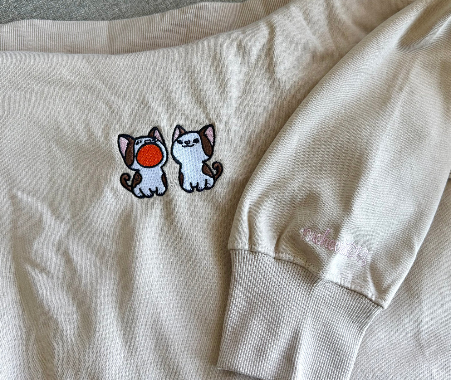 Pop Cat Embroidered Hoodie