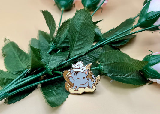 Kneading Cat Enamel Pin & Vinyl Sticker