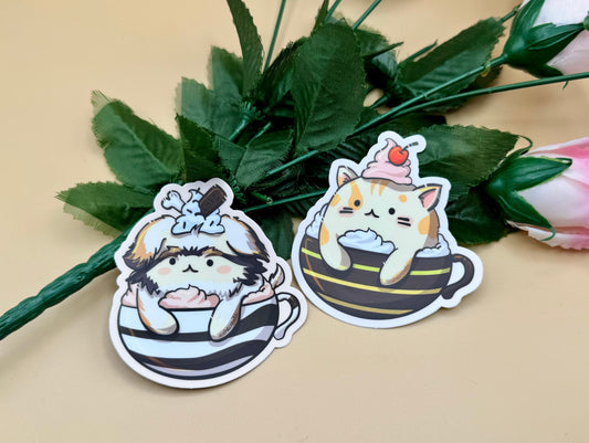 Cattuccino & Mochaccino Vinyl Stickers