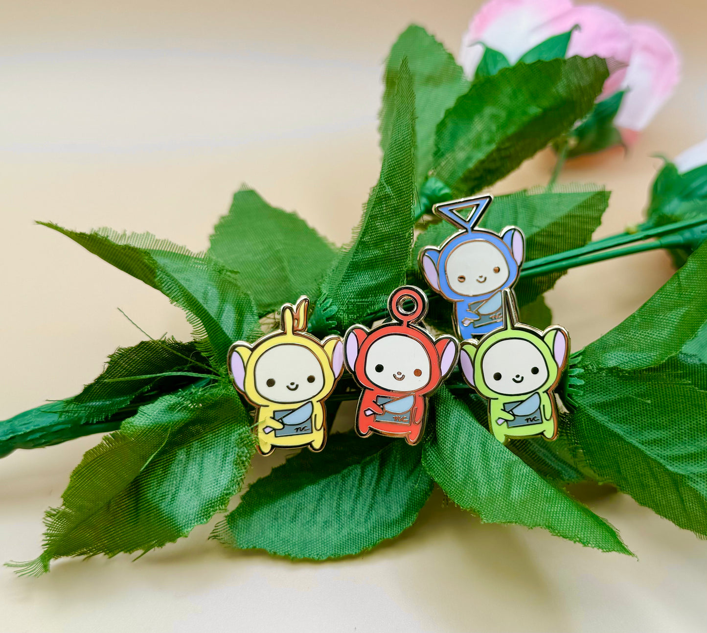 Stabby Telebutties Enamel Pin & Keychain (Inspired Art)