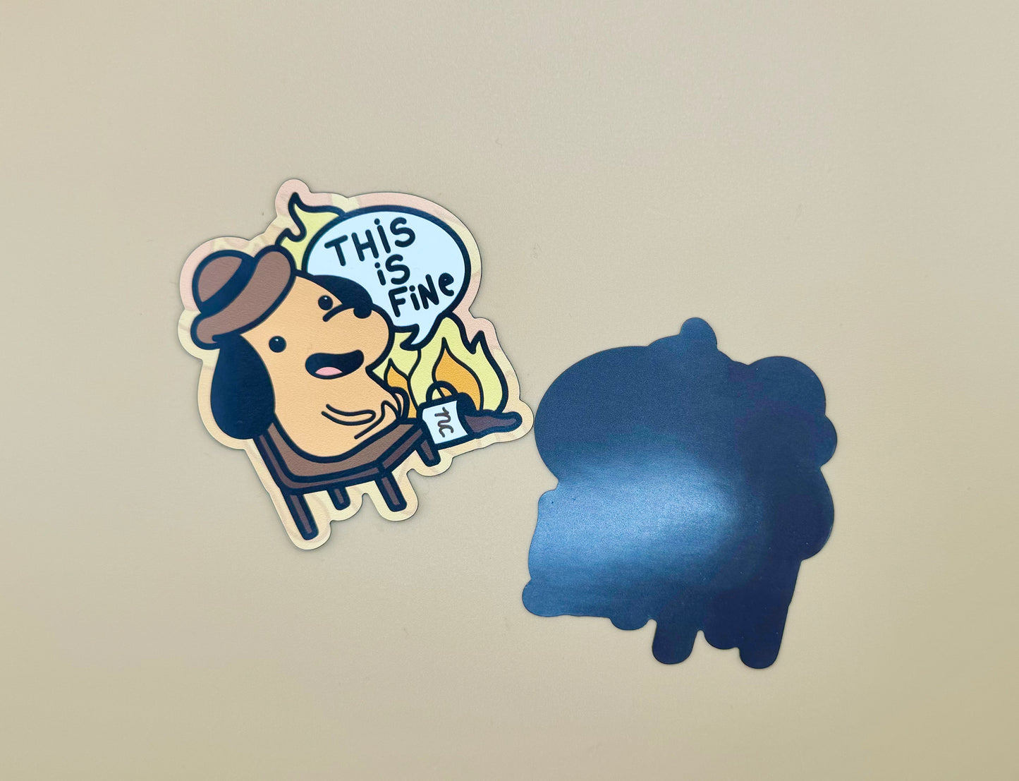 This Is Fine Dog Stickers, Keychains, Magnets, Coaster, & Enamel Pins