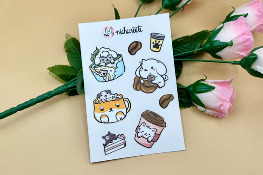 Doggy Café Vinyl Sticker Sheet