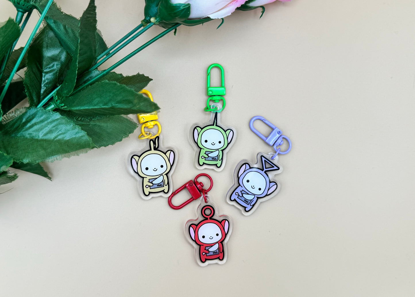 Stabby Telebutties Enamel Pin & Keychain (Inspired Art)
