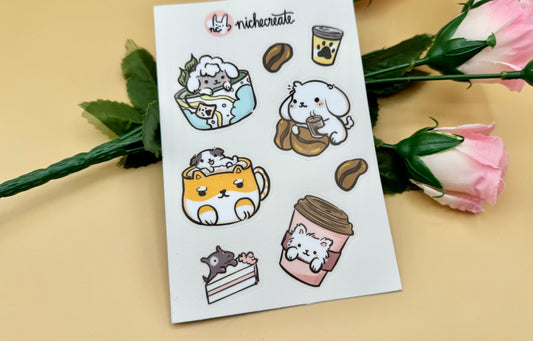Doggy Café Vinyl Sticker Sheet