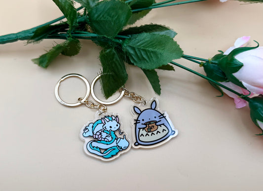 Spirit Café Coffee Gold Enamel Pins & Keychains (Inspired Art)