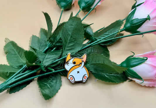 Corgi Butt Enamel Pin & Vinyl Sticker
