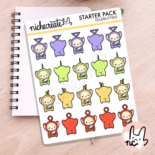 Stabby Telebutties Planner Sticker Sheet (Inspired Art)
