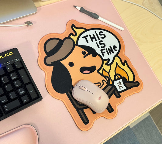This Is Fine Dog Mousepad