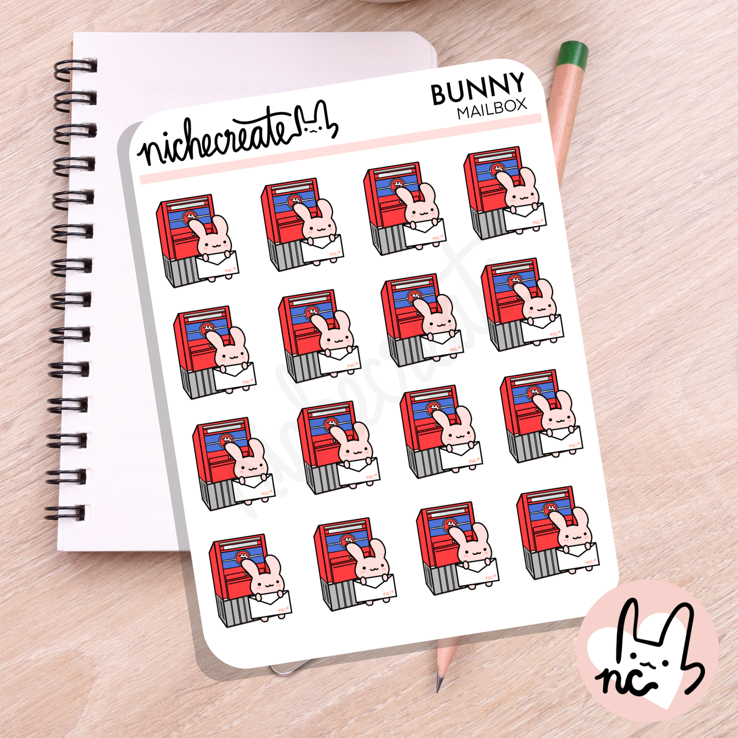 Bunny Mailbox Sticker Sheet