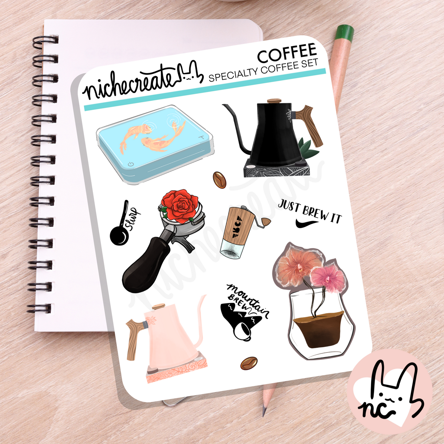 Specialty Coffee Set Planner Sticker Sheet