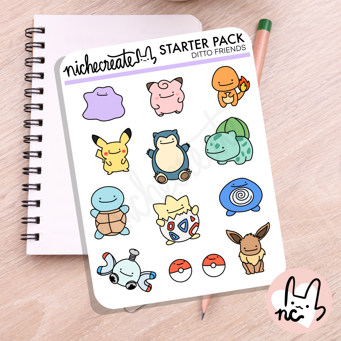 Ditto Friends Planner Sticker Sheet (Inspired Art)