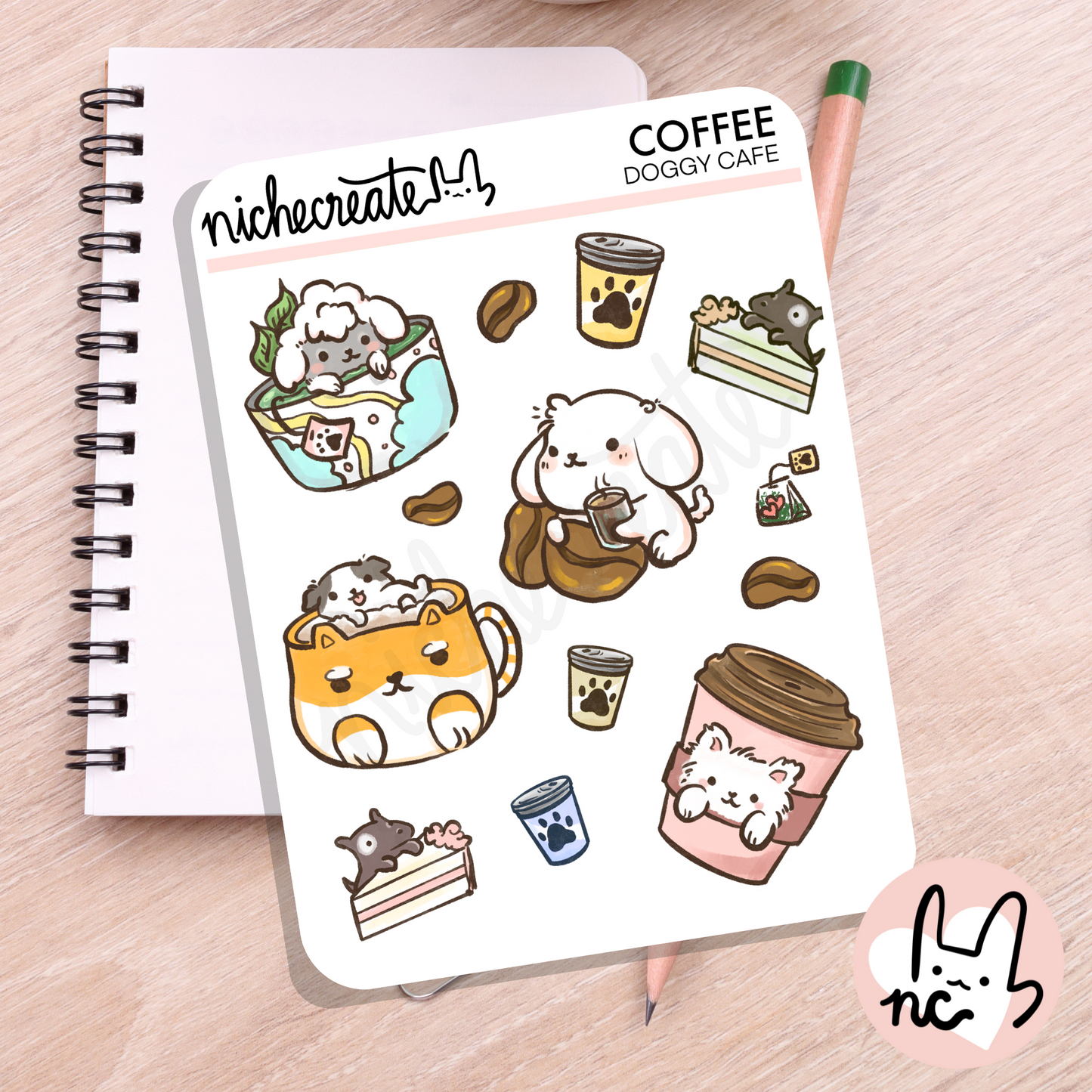 Doggy Café Planner Sticker Sheet