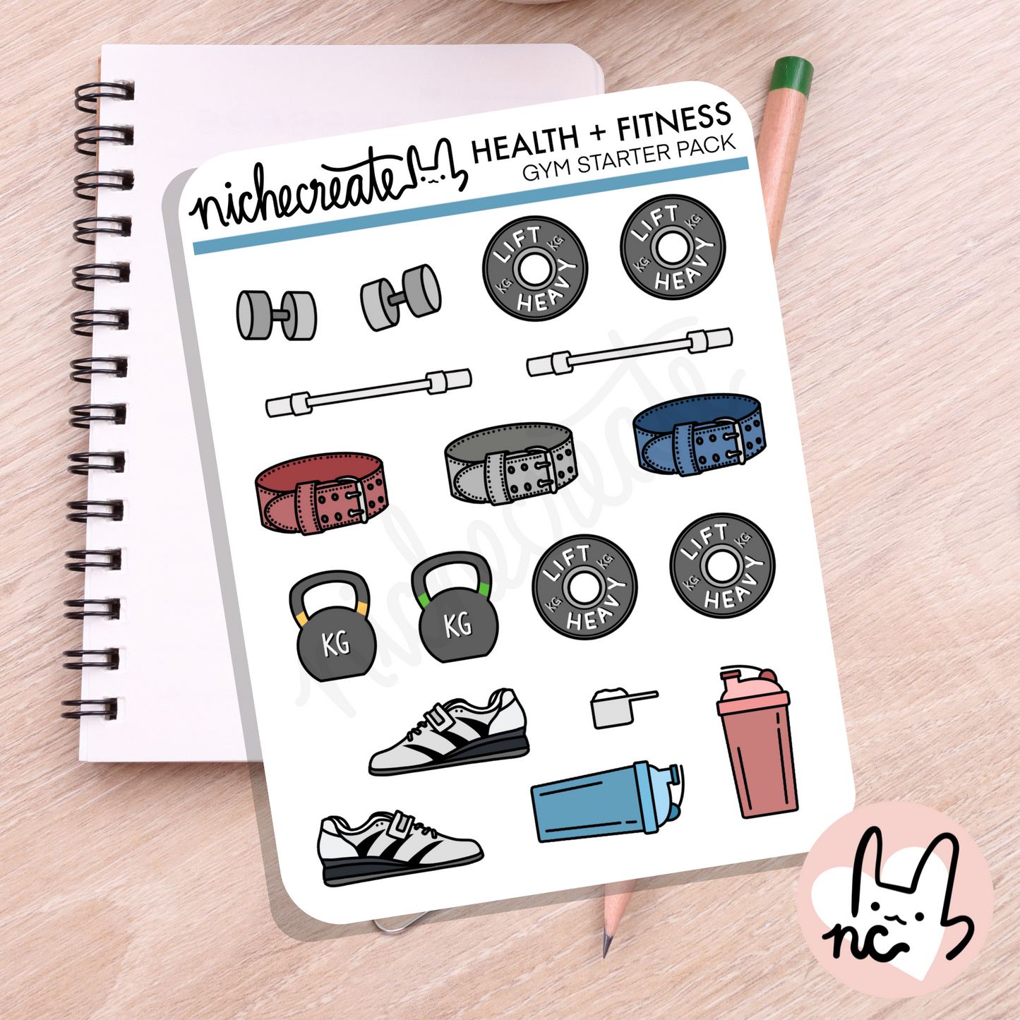 Gym Starter Pack Planner Sticker Sheet