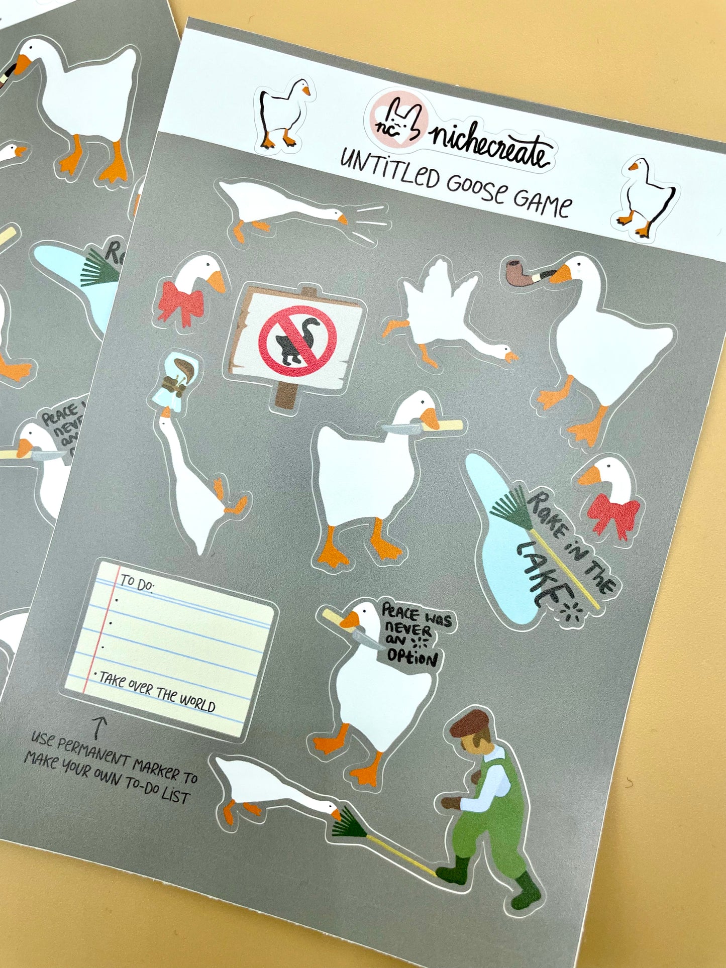 Untitled Goose Game Vinyl Sticker Sheet