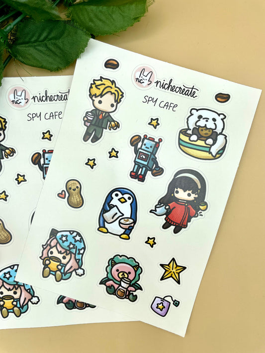 Spy Cafe Vinyl Sticker Sheet