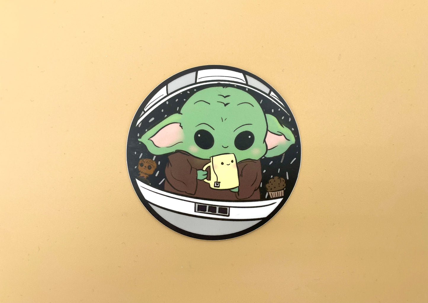 Cuppa Tea in Space Vinyl Sticker