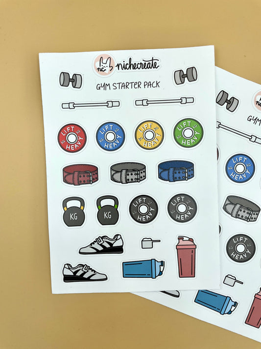 Gym Starter Pack Vinyl Sticker Sheet