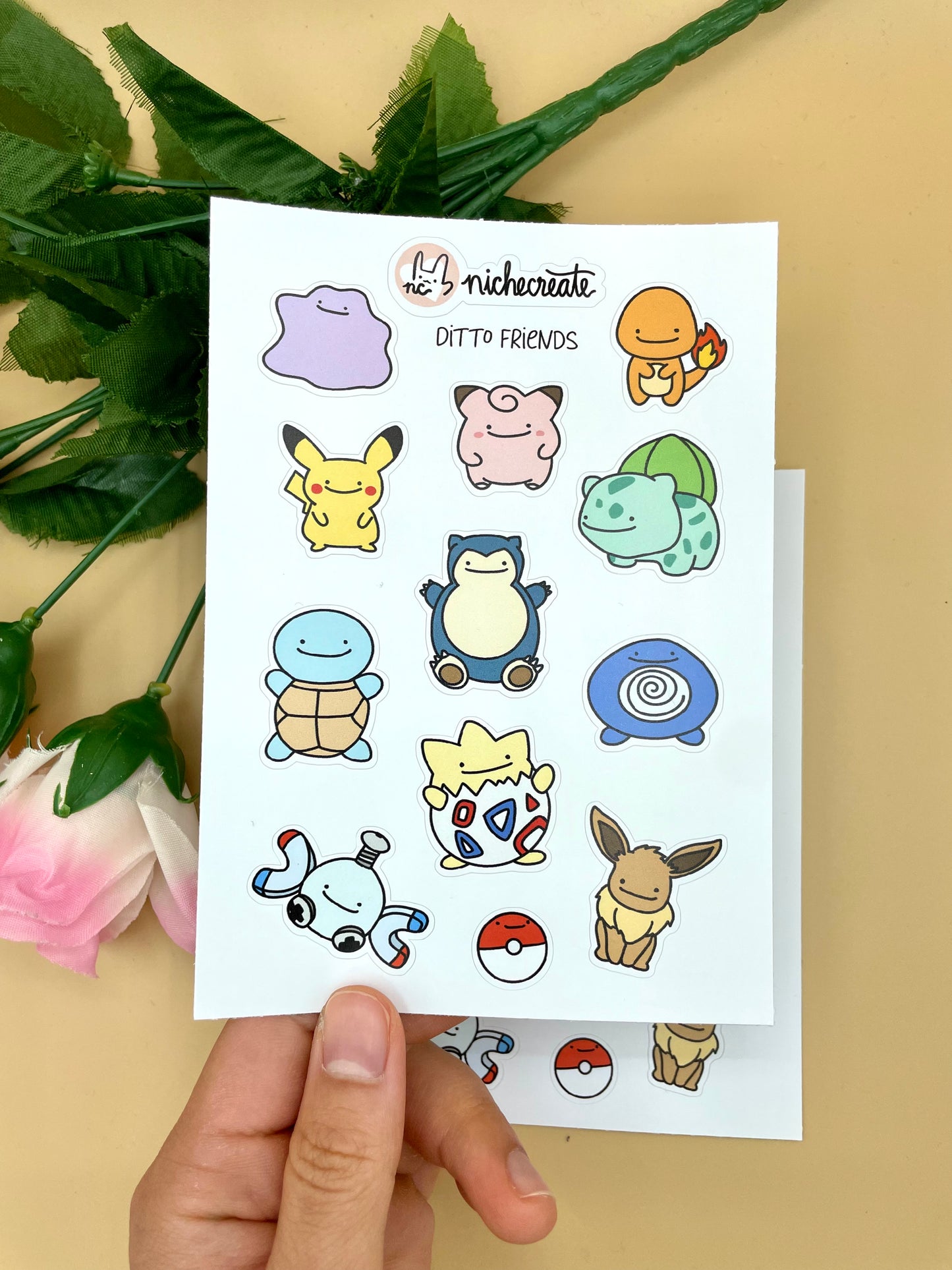 Ditto Friends Vinyl Sticker Sheet (Inspired Art)