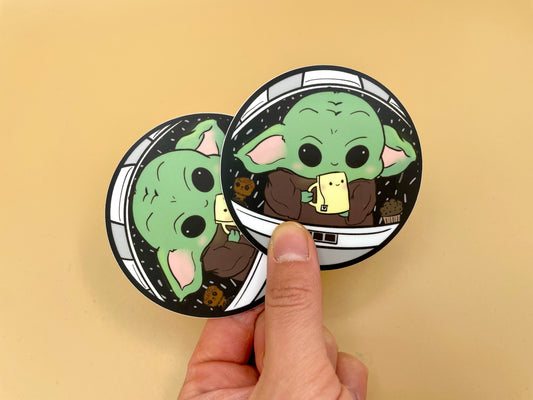 Cuppa Tea in Space Vinyl Sticker