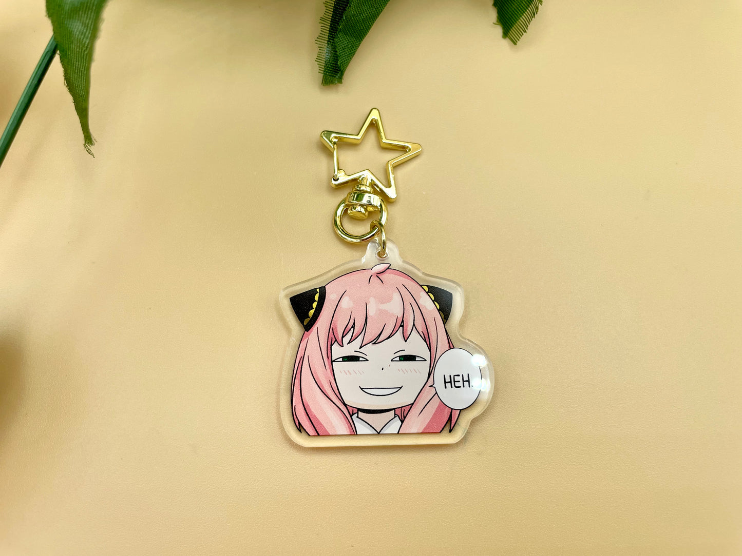 Pink Spy "Heh." Keychain & Car Bumper Sticker (Inspired Art)