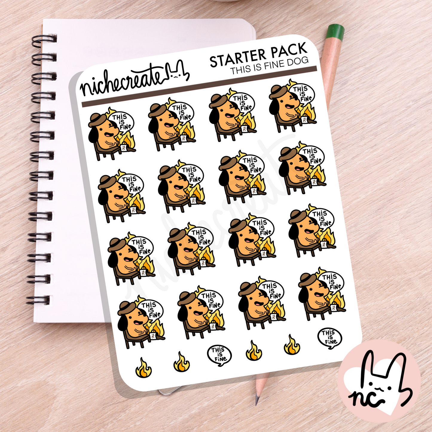 This Is Fine Dog Planner Sticker Sheet