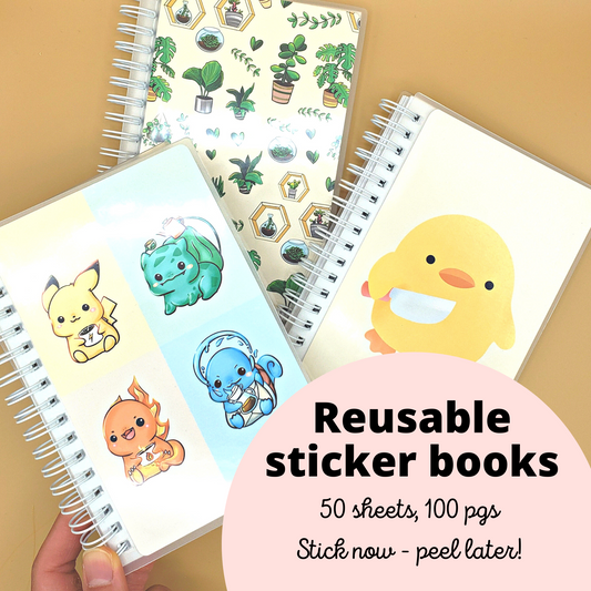 Reusable Sticker Books | 4x6 Sticker Book, 50 sheets, 100 pages