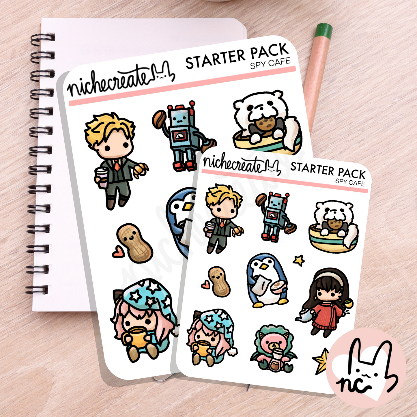 Spy Cafe Planner Sticker Sheet (Inspired Art)