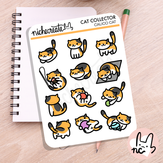 Cat Collector Standard Planner Sticker Sheets (7 Colour Variations) (Inspired Art)
