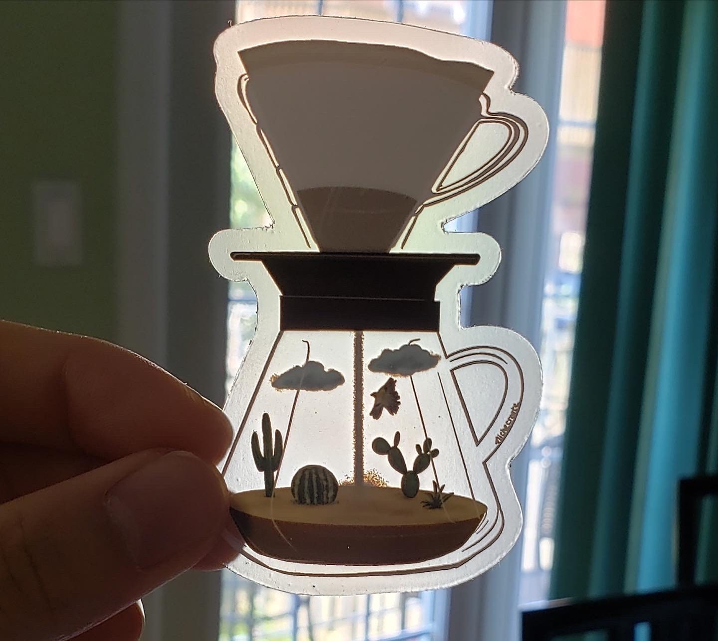V60 Minutes Coffee Vinyl Sticker (Transparent)