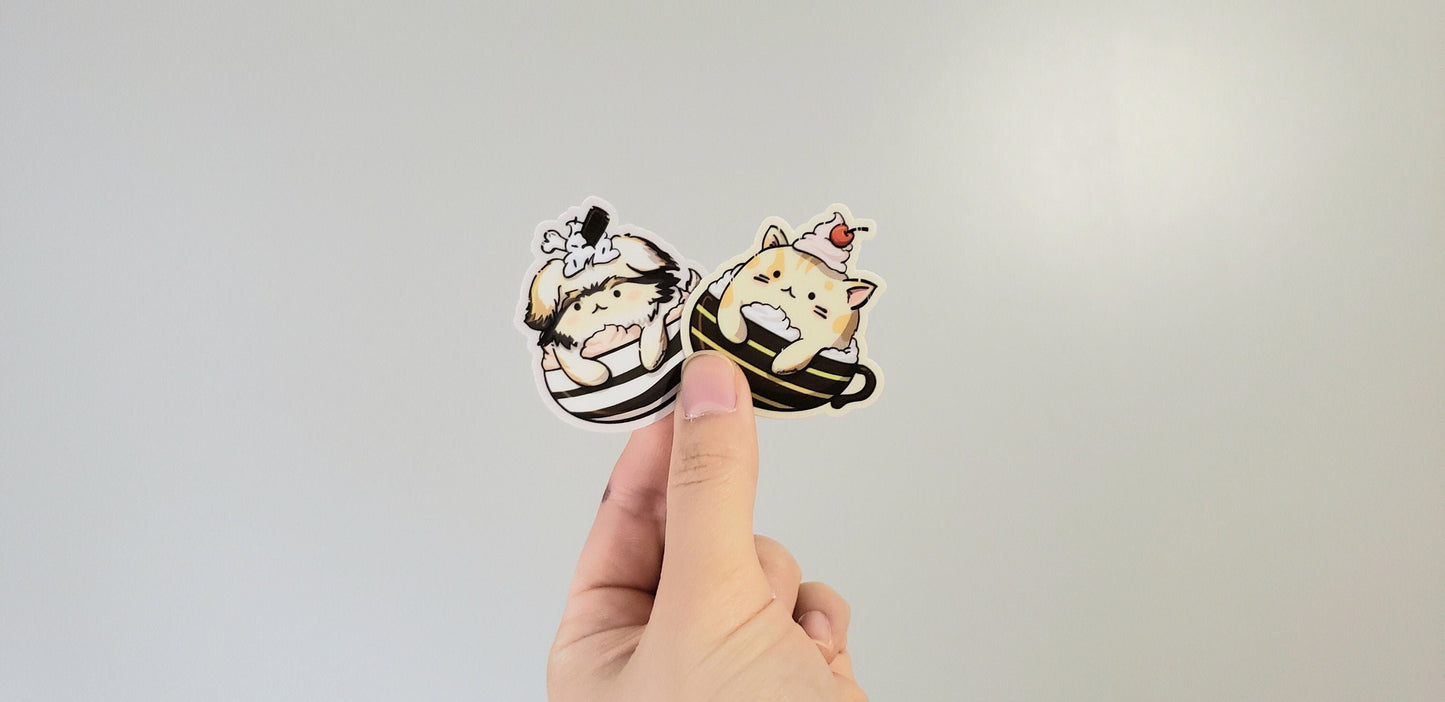 Cattuccino + Mochaccino Mini Vinyl Stickers