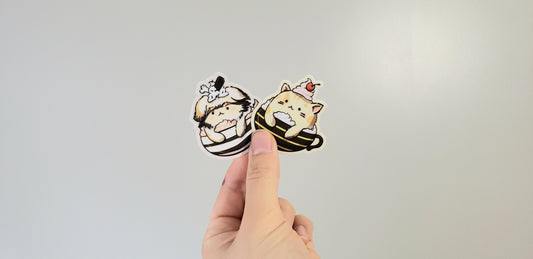 Cattuccino + Mochaccino Mini Vinyl Stickers
