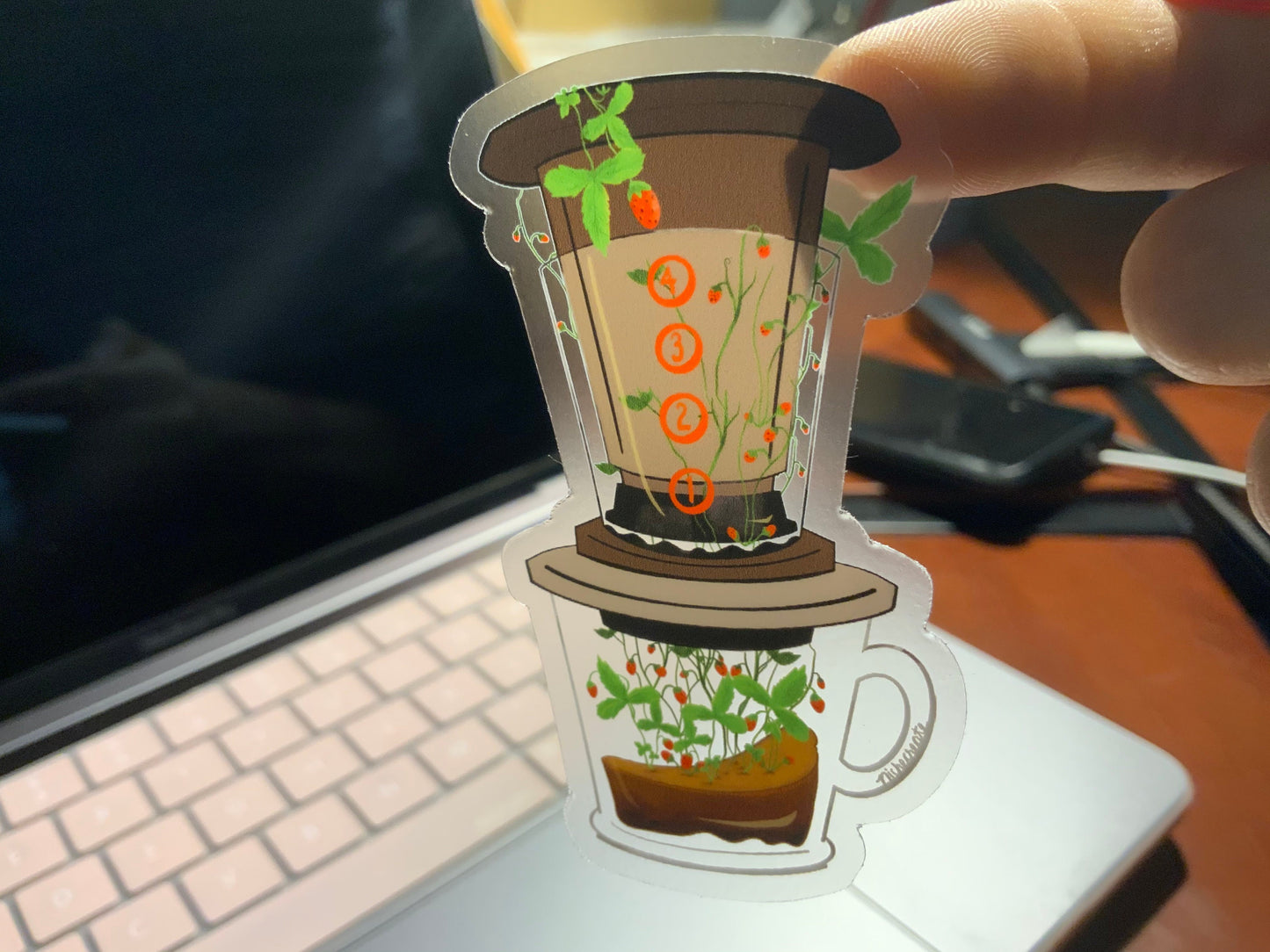 Aeropress Coffee Vinyl Sticker (Transparent)