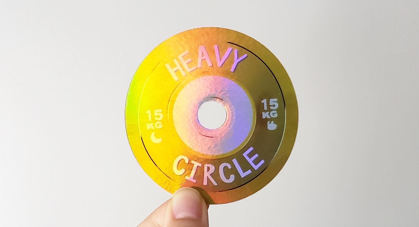 Weightlifting Kilo Plates Vinyl Stickers (Holographic) | Red/Blue/Yellow/Green