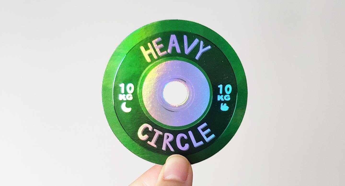 Weightlifting Kilo Plates Vinyl Stickers (Holographic) | Red/Blue/Yellow/Green