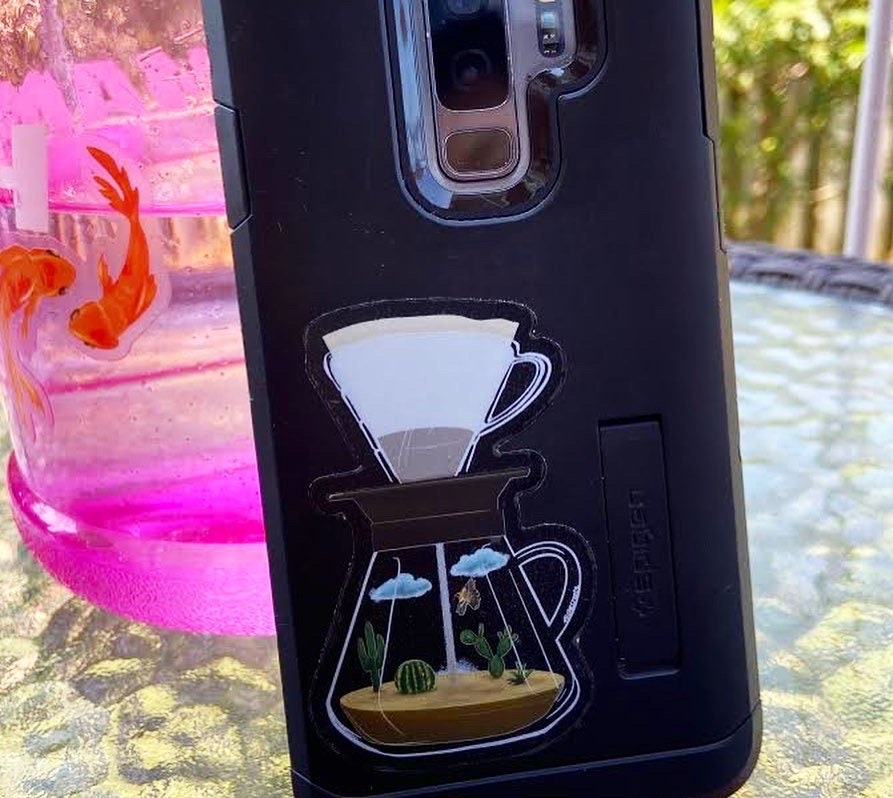 V60 Minutes Coffee Vinyl Sticker (Transparent)