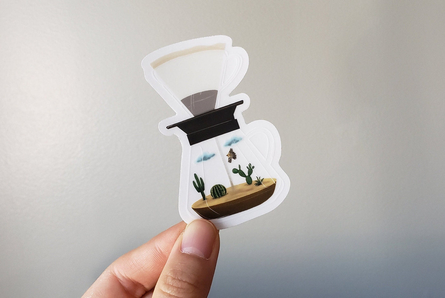 V60 Minutes Coffee Vinyl Sticker (Transparent)